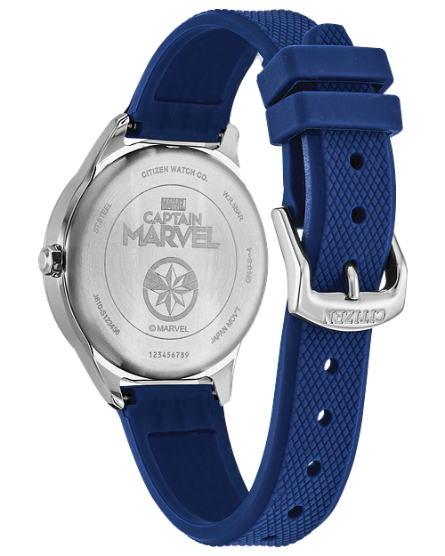Captain Marvel Silver Tone Dial Silicone Strap FE6101 05W CITIZEN